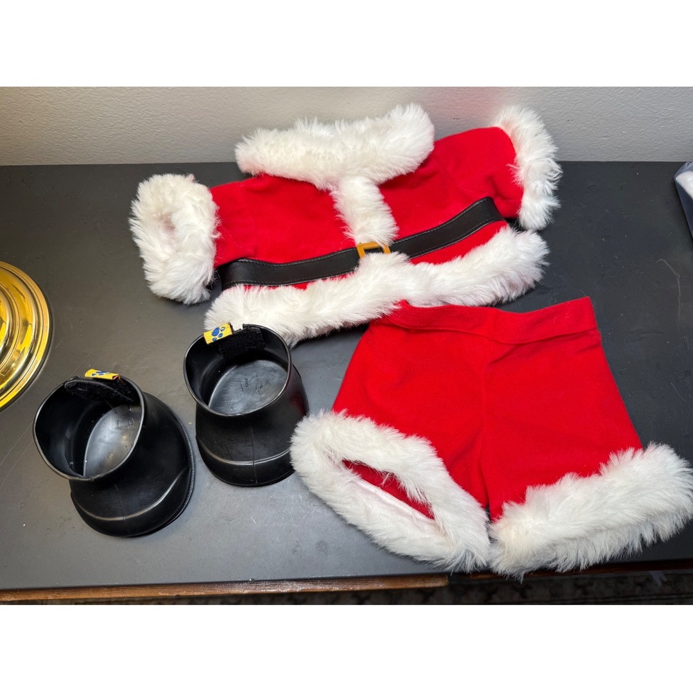 Build A Bear Santa Claus Outfit Vintage Christmas Jacket Shorts Boots BABW Set